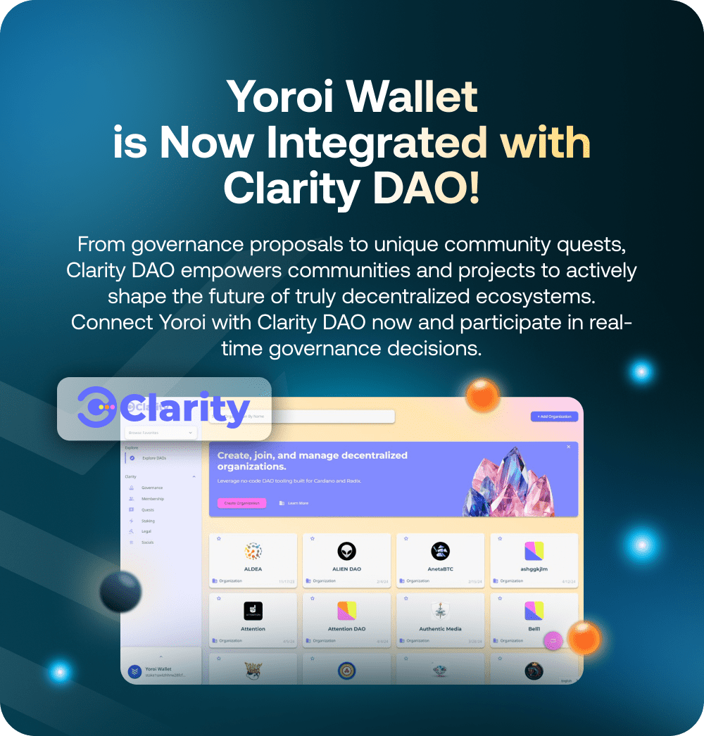 4 Blog Yoroi Wallet Is Now Integrated With Clarity DAO!