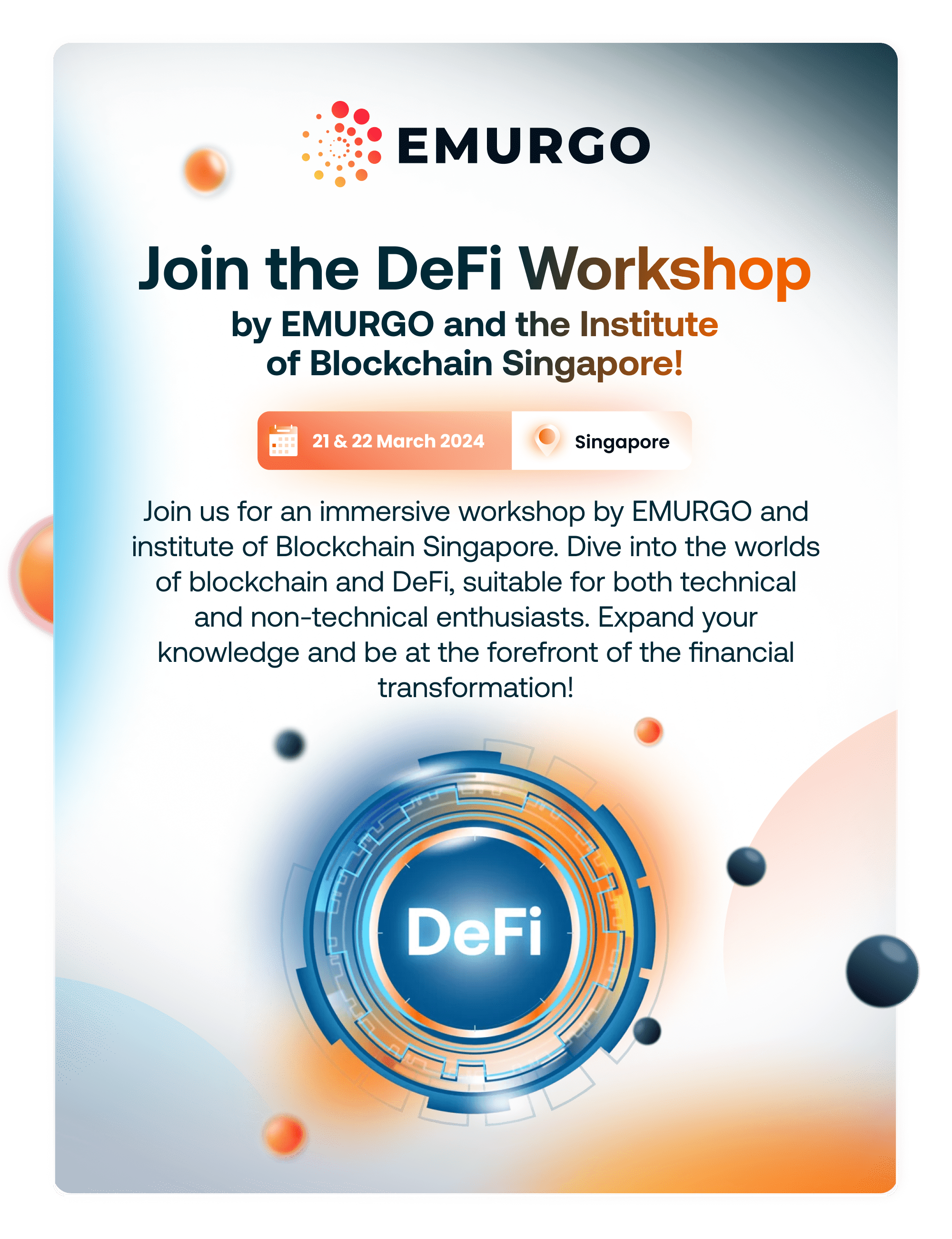 1 Blog Join The DeFi Workshop Hosted By EMURGO