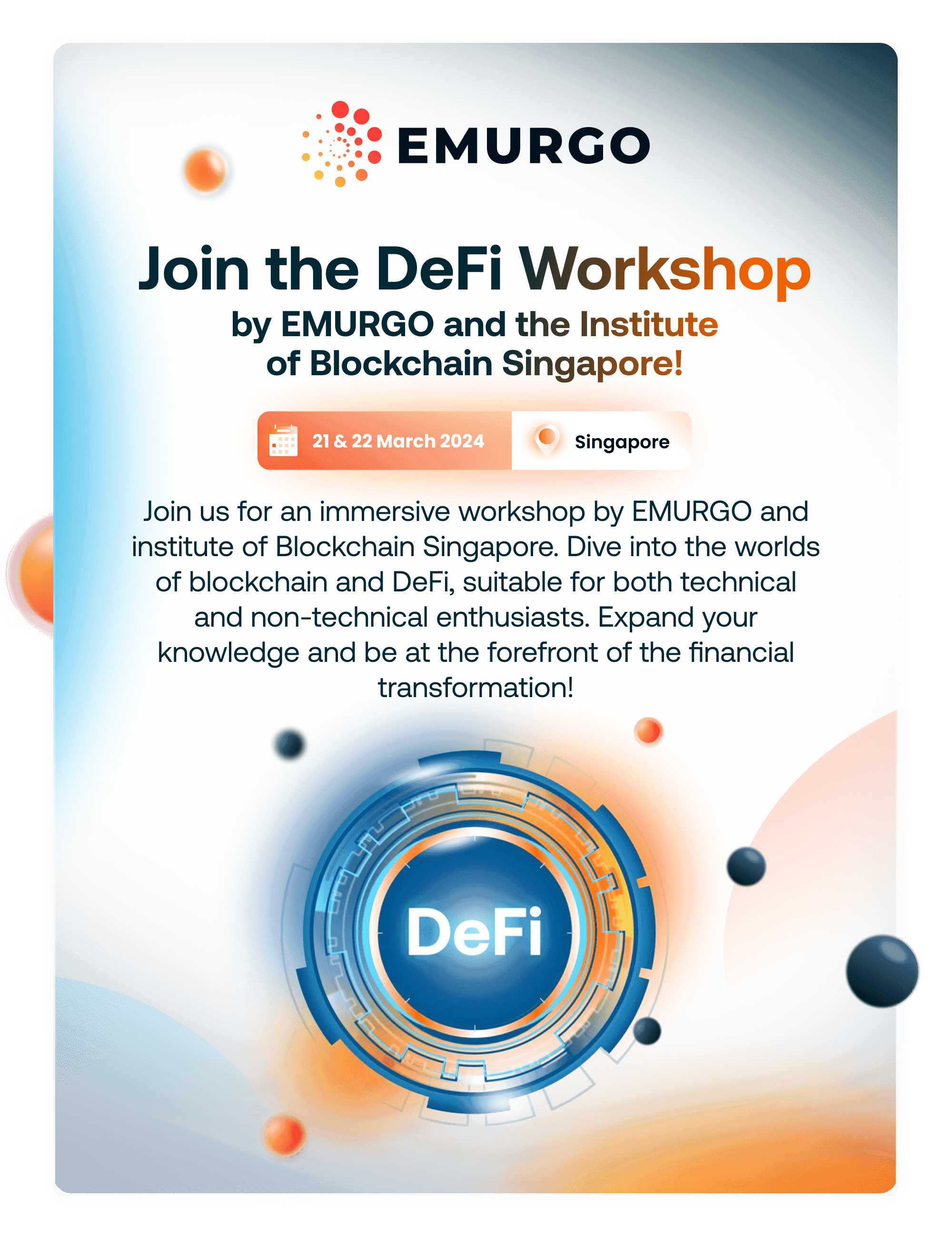 1 Blog Join The DeFi Workshop Hosted By EMURGO