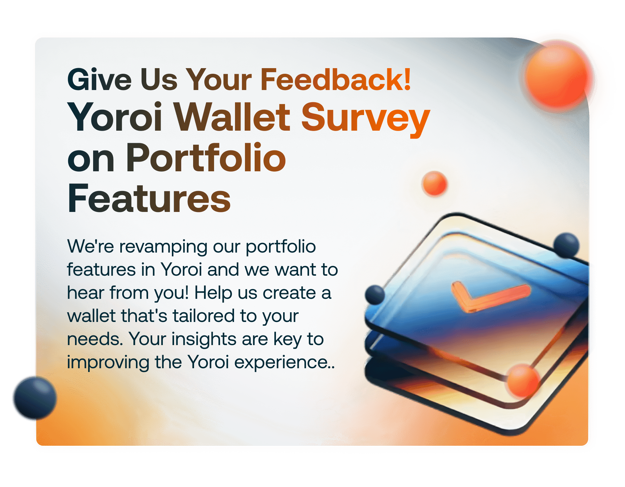 5 Blog Give Us Your Feedback! Yoroi Wallet Survey On Portfolio Features