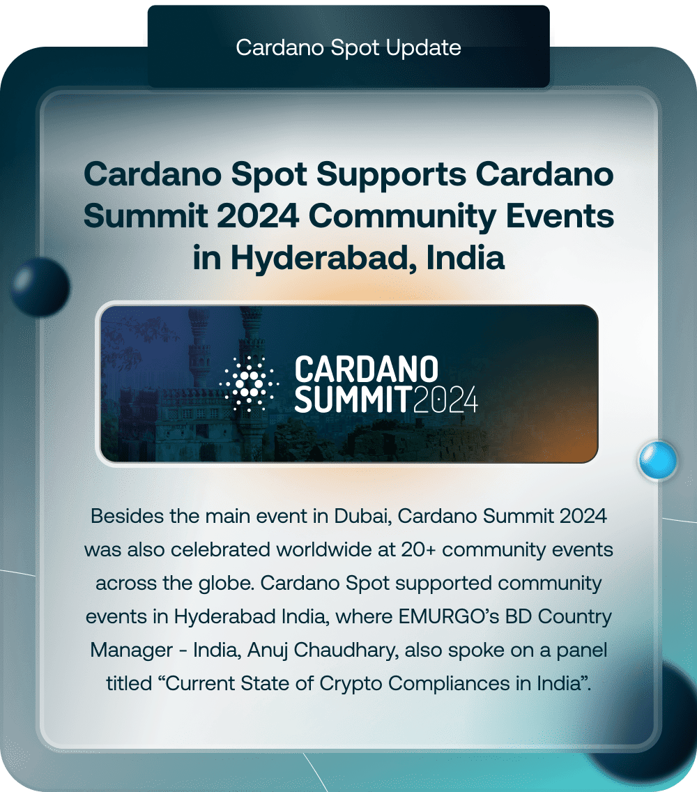 Blog 11 Cardano Spot Supports Cardano Summit 2024 Community Events In Hyderabad, India