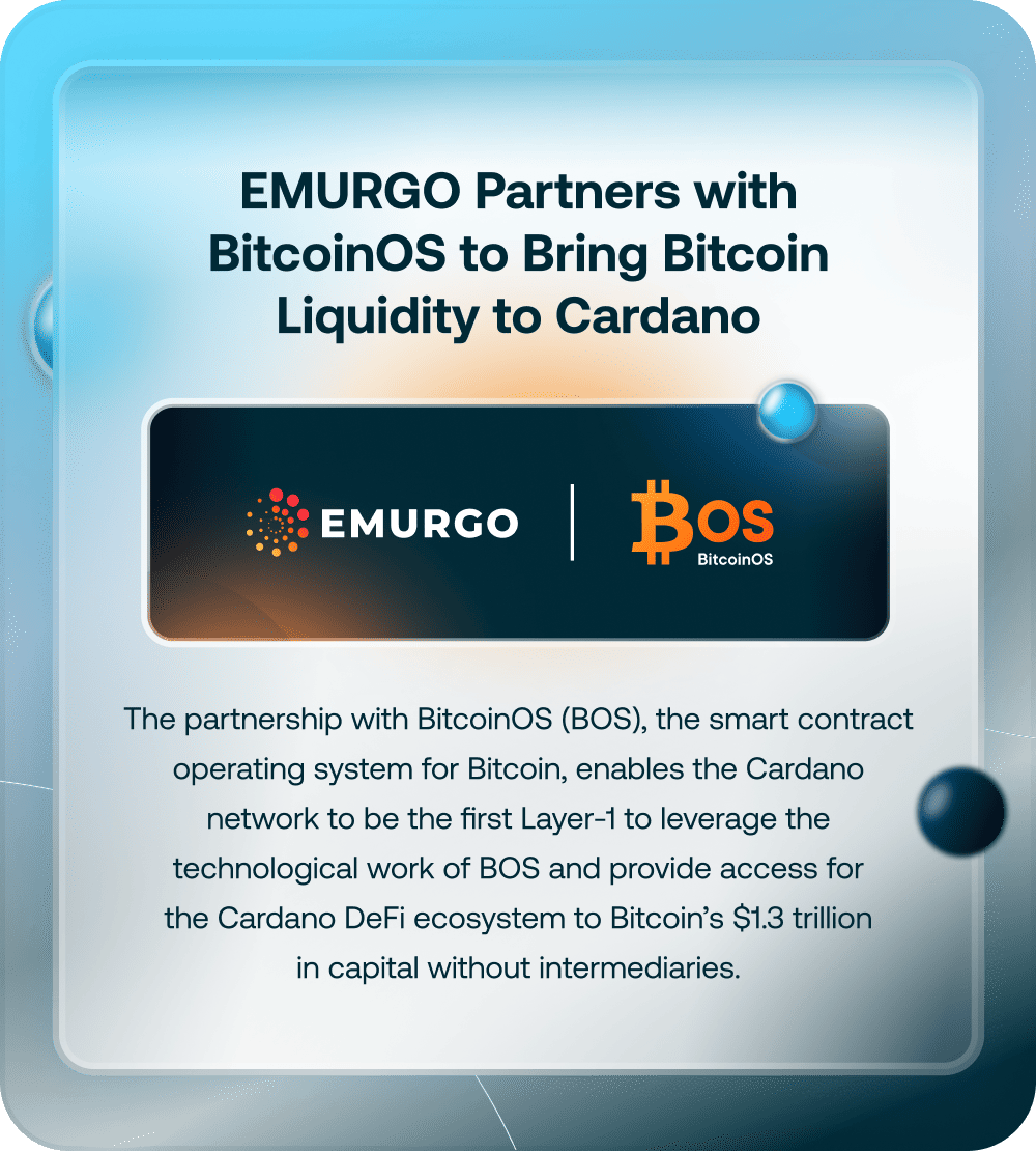 Blog 2 EMURGO Partners With BitcoinOS To Bring Bitcoin Liquidity To Cardano